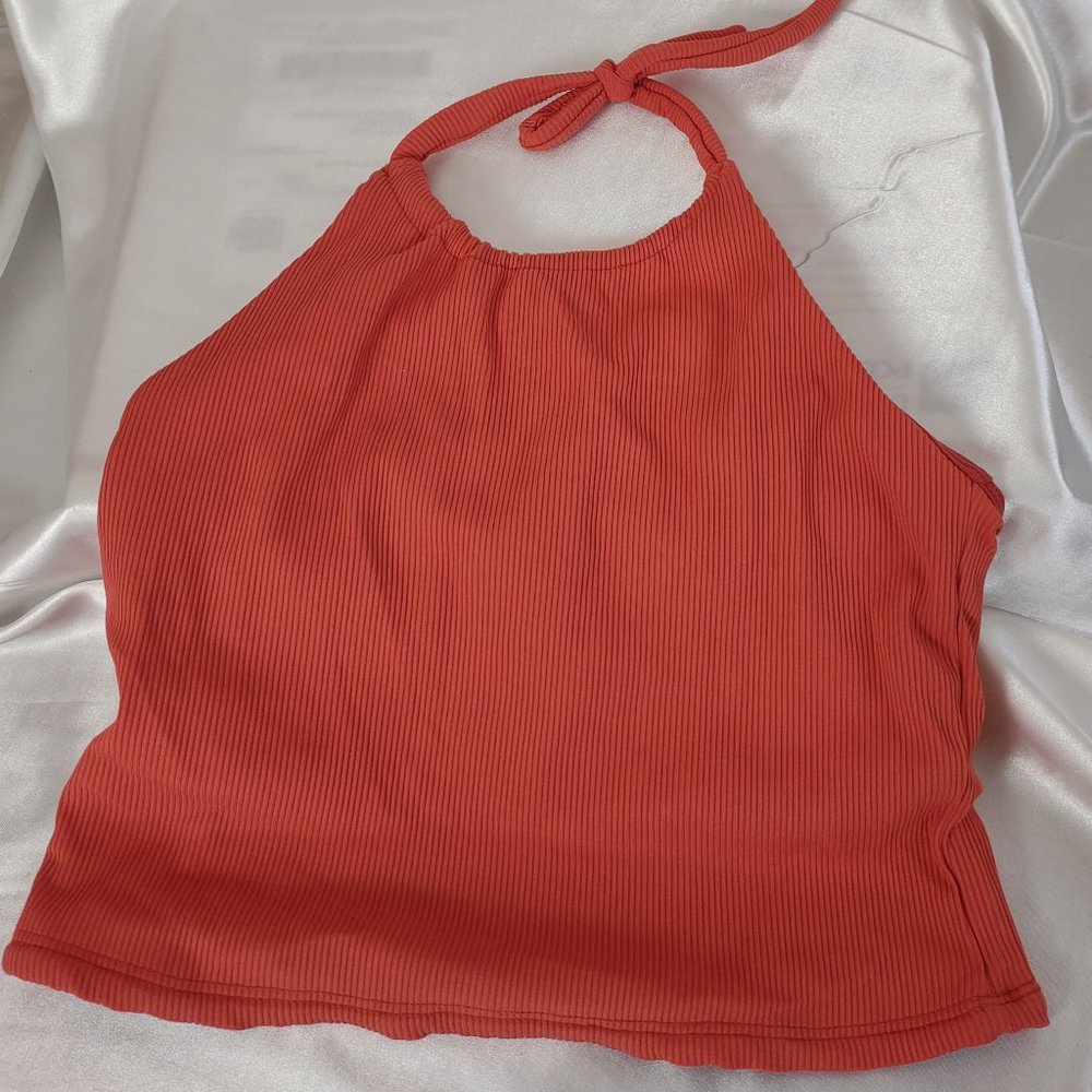 Koral Ribbed Reversible Halter Crop Top, Women's Small